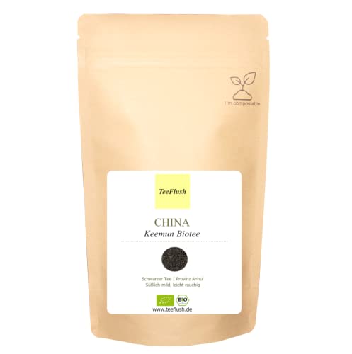 China Keemun Tee, Schwarzer Biotee, 250g, lose Blätter, Provinz Anhui, Geschmack: süßlich-mild, leicht rauchig von TeeFlush