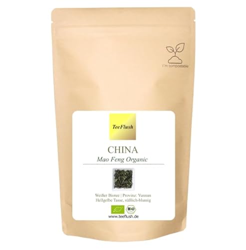 China Mao Feng, Weißer Tee, Bio, 250g, lose Blätter, Ernte 2023, Provinz: Yunnan, Tasse: Hellgelbe Tasse, süßlich-blumig von TeeFlush