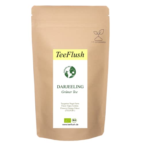 Darjeeling Grüner Tee Bio, Ernte 2022, FTGFOP1, 250g, lose, Teegarten Nagri Farm, Geschmack: blumig, zartbitter in Geschmack, dabei mild und frisch von TeeFlush