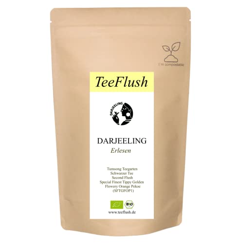 Darjeeling Second Flush FTGFOP1, 2021, Bio, Schwarztee lose, 500g, Teegarten Tumsong, Geschmack blumig, etwas kräftig, jedoch abgerundet mit Muskatellerton von TeeFlush