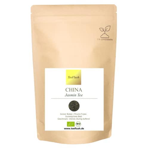 Grüner Jasmin Tee Bio, 500g, Ernte 2022, China/Provinz: Fujian, Geschmack: intensiv blumig-duftend von TeeFlush
