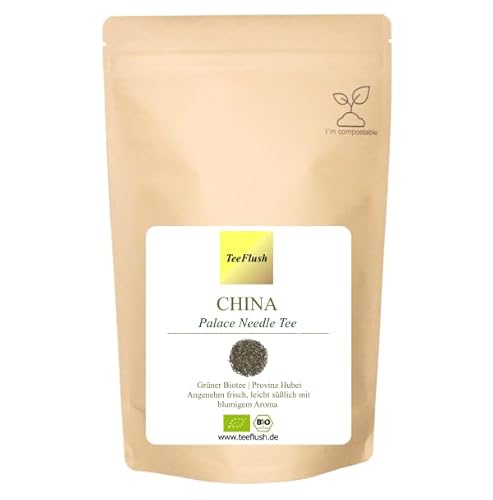 Grüner Tee China, Palace Needle, 100g, Ernte 2023, Provinz Hubei, Geschmack. Angenehm frisch, leicht süßlich mit blumigem Aroma von TeeFlush