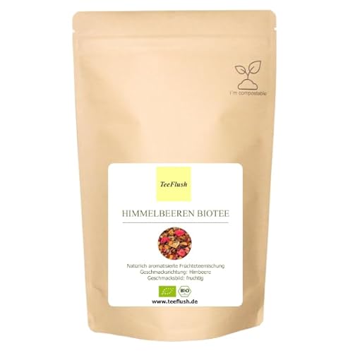 Himmelbeere Biotee, Natürlich aromatisierte Früchteteemischung, Geschmacksbild: fruchtig, Geschmacksrichtung: Himbeere (100g) von TeeFlush