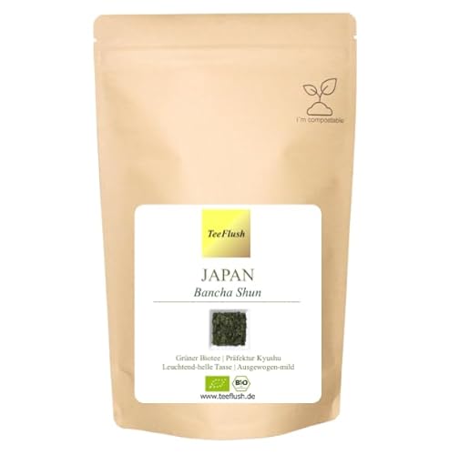 Japan Bancha Shun, Grüner Biotee, Kyushu Präfektur, 250g, Ernte 2024, Geschmack: ausgewogen-mild mit leuchtend heller Tasse von TeeFlush