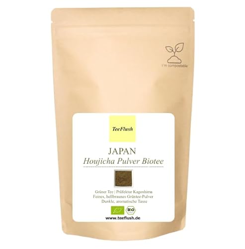 Japan Houjicha Pulver Biotee, Grüner Tee, Ernte 2024, Provinz: Präfektur Kagoshima, Dunkle, aromatische Tasse von TeeFlush