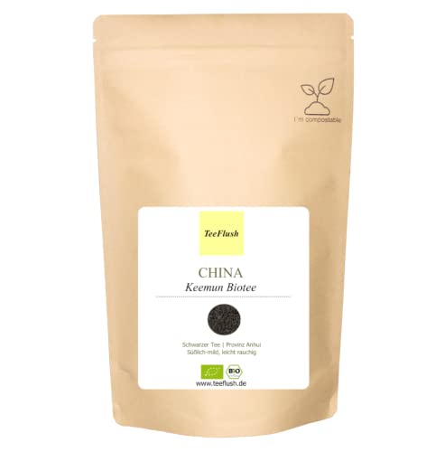 Keemun Tee Bio, Schwarztee, 500g, lose Blätter, China - Provinz Anhui, Geschmack: süßlich-mild, leicht rauchig von TeeFlush