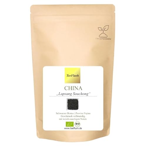 Lapsang Souchong Bio, China Schwarzer Tee, Ernte 2023, Provinz Fujian, 100g, Lose Blätter, Geschmack vollmundig, mit weich-rauchigen Noten von TeeFlush