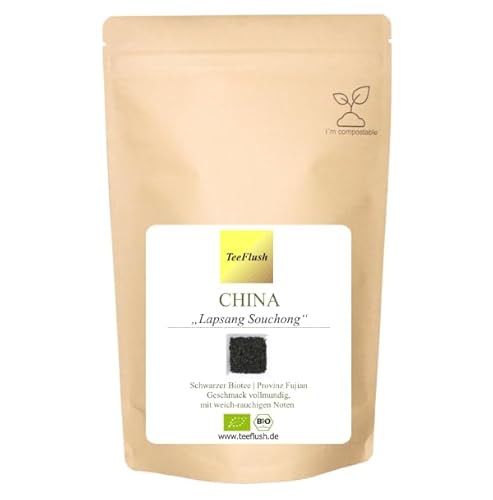 China Lapsang Souchong, Schwarzer Biotee, Ernte 2024, Provinz Fujian, 500g, lose Blätter, Geschmack vollmundig, mit weich-rauchigen Noten von TeeFlush