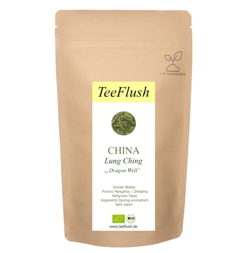 Lung Ching Bio, China - Grüntee - Spezialität, 250g, Ernte 2022, Hellgrüne Tasse, angenehm blumig-aromatisch, sehr weich von TeeFlush