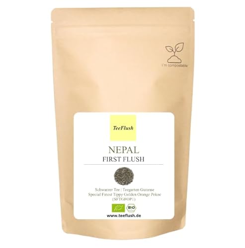 Spitzen - Nepal First Flush, Bio, Flugtee, Ernte 2023, SFTGFOP1, Schwarzer Tee, lose Blätter, 500g, Teegarten Guranse, Geschmack: spritzig-blumig von TeeFlush