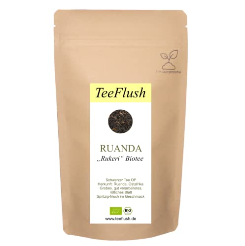 Ruander Tee Bio, OP (Orange Pekoe), Schwarzer Tee, 500g, Ernte 2023, Anbaugebiet: Ruanda, Ostafrika, Teegarten Rukeri, Geschmack: spritzig-frisch von TeeFlush
