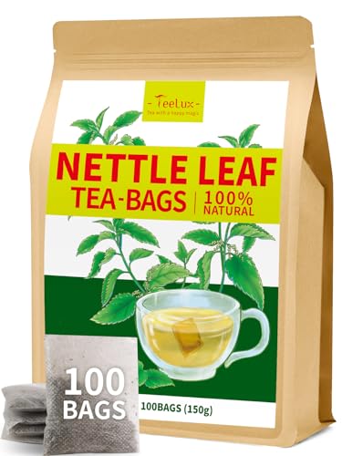 TeeLux Brennnessel Tee Beutel 100 Stück, Vegan, Reine Brennnesselblätter, Koffeinfrei, Natürlicher Kräutertee von TeeLux