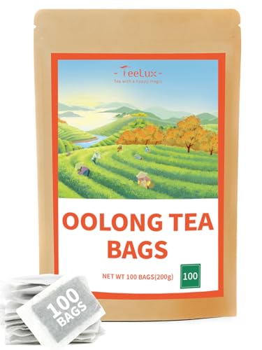 TeeLux Oolong Tee Beutel 100 Stück, Vegan, 100% Reiner Natürlicher Oolong Tee aus China, Weicher Geschmack, Ungesüßt, Biologisch Abbaubare Teebeutel von TeeLux