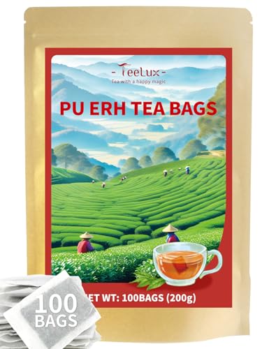 TeeLux Pu Erh Tee Beutel 100 Stück, Vegan, Fermentations Pu Er Tee aus Yunnan, China, Weicher & Reicher Geschmack, Natürlicher Puerh Tea, Biologisch abbaubare Teebeutel TeeLux Pu Erh Tee Beutel 100 Stück, Vegan, Fermentations Pu Er Tee aus Yunnan, China, Weicher & Reicher Geschmack, Natürlicher Puerh Tea, Biologisch abbaubare Teebeutel von TeeLux