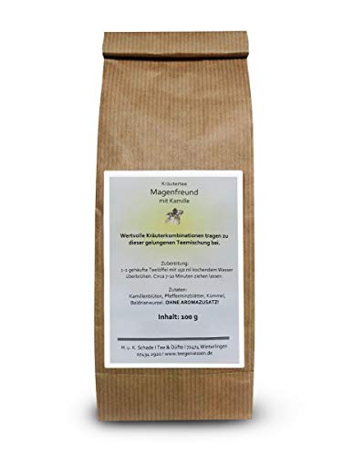 Teegeniessen Kräutertee Magenfreund mit Kamille, Lose Blätter, Kamillenblüten, Pfefferminzblätter, Kümmel, Baldrianwurzel, 100g, Basischer Tee Teegeniessen Kräutertee Magenfreund mit Kamille, Lose Blätter, Kamillenblüten, Pfefferminzblätter, Kümmel, Baldrianwurzel, 100g, Basischer Tee von Teegeniessen