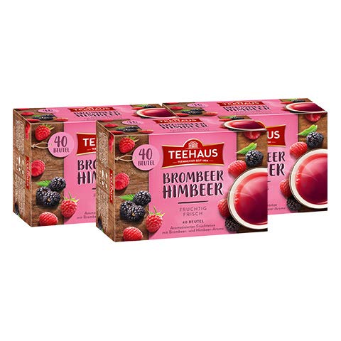 Teehaus Brombeer-Himbeer (Teebeutel), 3er Pack (3 x 90 g) von Teehaus