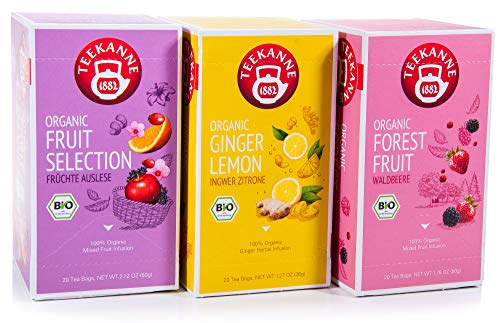 Teekanne Bio Früchtetee - Ginger Lemon, Forest Fruit, Fruit Selection (3 x 20 Teebeutel, 146 g) von Teekanne GmbH & Co. KG