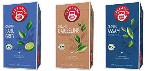 Teekanne Bio Schwarzer Tee - Assam, Earl Grey, Darjeeling (3 x 20 Teebeutel, 105 g) von Teekanne GmbH & Co. KG