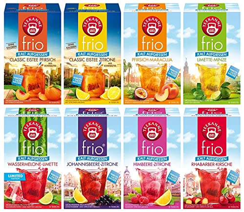 Teekanne frio 8er-Mix | 8 x 45g | Früchtetee plus Eistee Classic | Erfrischend-fruchtiger Genuss | Ohne Zucker | Kalorienarm | Voller Geschmack | Alternative zu zuckerhaltigen Getränken von Teekanne