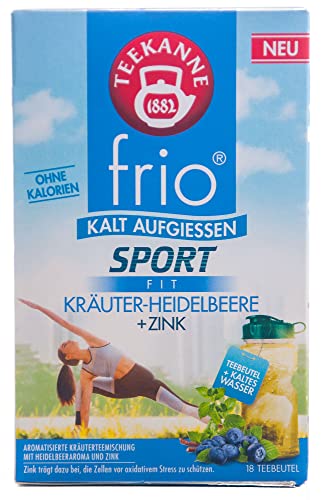 Teekanne frio Sport Fit Kräuter-Heidelbeere, 10er Pack (10 x 45 g) von Teekanne