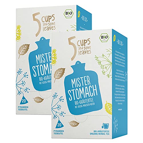 5 CUPS and some leaves - "Mister Stomach" | Bio-Kr?utertee mit Apfel & Minze | Vegan & Bio | Gastronomie | 2er Pack von Teekanne