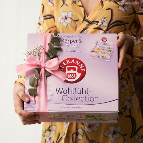 Teekanne Harmonie für Körper & Seele Wohlfühl-Collection Box 356g | 11 Sorten, 180 Beutel | Harmonische Kräuterteemischungen von Teekanne