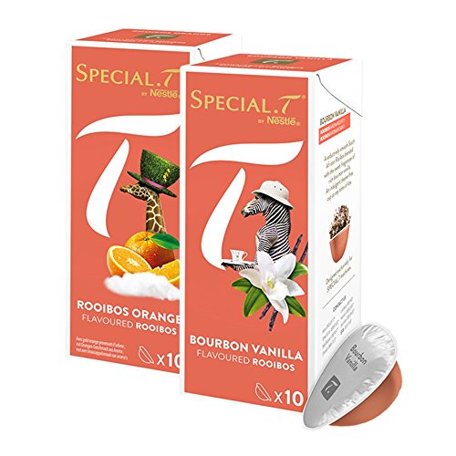 Original Special T - Rooibos Collection - 20 Kapseln für Nestlé Tee Maschinen - hier bestellen - Sorten / Sortiment / Mix: Rooibos Bourbon Vanilla und Rooibos Orange von Special. T