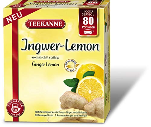 TEEKANNE Kräutertee Ingwer-Lemon, Beutel, 2 x 40 Beutel à 1,5 g, Sie erhalten 1 Packung mit 80 Beutel von Teekanne