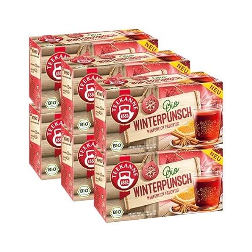 Teekanne Bio Wintertee Winterpunsch, 6er Pack (6 x 18 Teebeutel, 6 x 40,5 g) von Teekanne