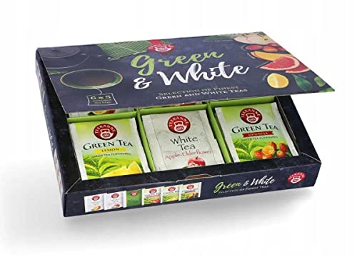 Teekanne Finest Green & White Natural Tea Collection Selection Box 6 Geschmacksrichtungen von Teekanne
