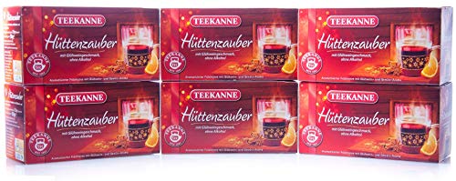 Teekanne Hüttenzauber, Früchtetee mit Glühweingeschmack und Gewürzaroma, 6er Pack (6 x 20 Teebeutel), 6 x 50 g von Teekanne