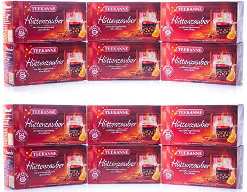 Teekanne Hüttenzauber, Früchtetee mit Glühweingeschmack und Gewürzaroma, 12er Pack (12 x 20 Teebeutel), 12 x 50 g von Teekanne