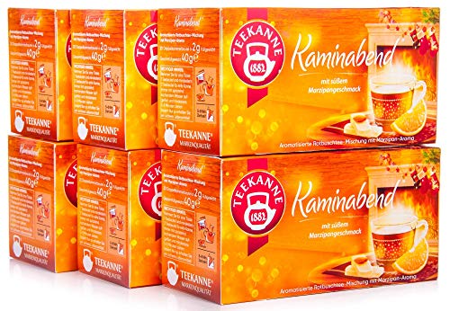 Teekanne Kaminabend, Rooibostee mit Orange-Zimt- und Marzipan-Aroma, 12er Pack (12 x 20 Teebeutel), 12 x 40 g Teekanne Kaminabend, Rooibostee mit Orange-Zimt- und Marzipan-Aroma, 12er Pack (12 x 20 Teebeutel), 12 x 40 g von Teekanne