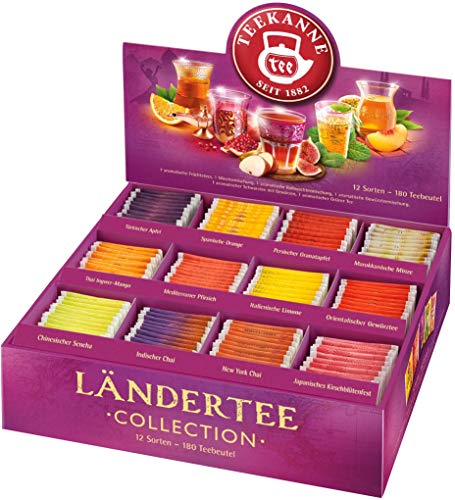 Teekanne Ländertee Collection Box, 180 Teebeutel in 12 Sorten, 383 g von Teekanne