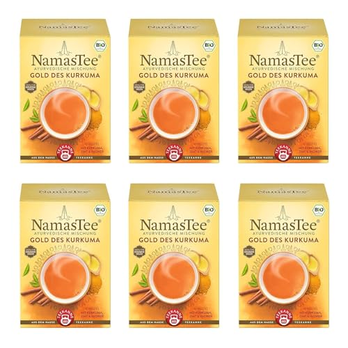 Teekanne NamasTee Gold des Kurkuma, Ayurvedische Mischung, 6er Pack (6 x 30 g) von Teekanne