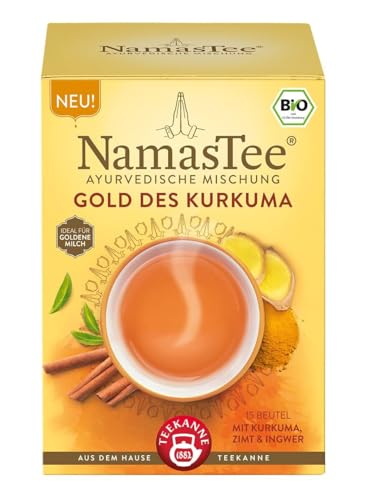 Teekanne NamasTee Gold des Kurkuma, Tee nach ayurvedischer Art, 6er Pack (6x 15 Teebeutel, 162g) von Teekanne