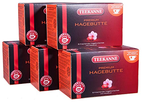 Teekanne Premium Hagebutte 20 Beutel, 5er Pack (5 x 70 g Packung) von Teekanne