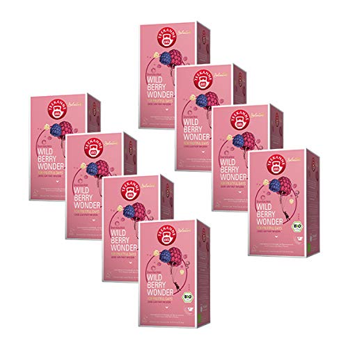 Teekanne Selected Wild Berry Biotee mit Cup Pyramidenbeutel 60g / 8er Pack von Teekanne