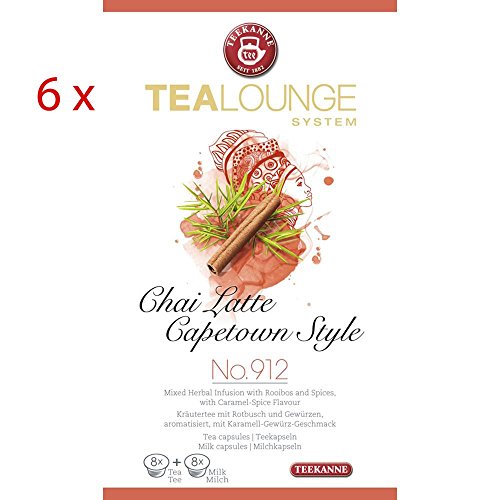 Teekanne Tealounge Kapseln Chai Latte Capetown Style No.912 auch f?r K-Fee, 6er Set (6x16 Kapseln) von Teekanne