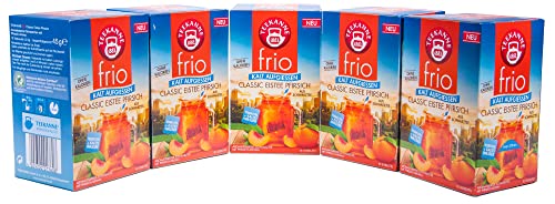 Teekanne frio Classic Eistee Pfirsich, 5er Pack (5 x 18 Teebeutel), 5 x 45 g von Teekanne