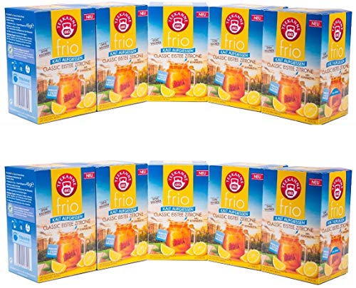 Teekanne frio Classic Eistee Zitrone, 10er Pack (10 x 18 Teebeutel), 10 x 45 g von Teekanne