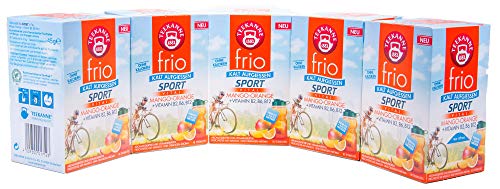 Teekanne frio Sport Vital Mango-Orange, 5er Pack (5 x 18 Teebeutel), 5 x 45 g von Teekanne