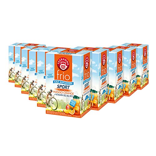 Teekanne frio Sport Vital Mango-Orange Vitamin B2, B6, B12, 18 Teebeutel, 10er Pack von Teekanne