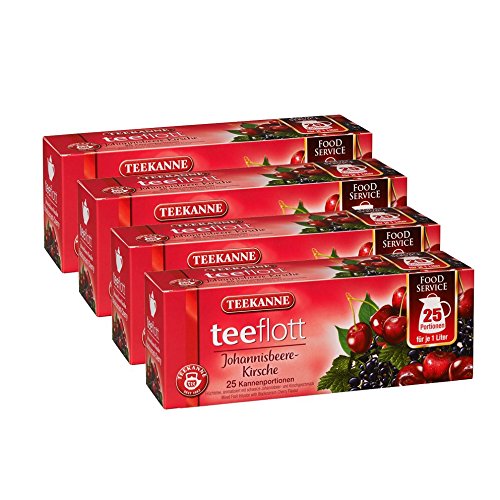 Teekanne teeflott 1 Liter Beutel "Johannisbeere - Kirsche" 4er Pack Teekanne teeflott 1 Liter Beutel "Johannisbeere - Kirsche" 4er Pack von Teekanne