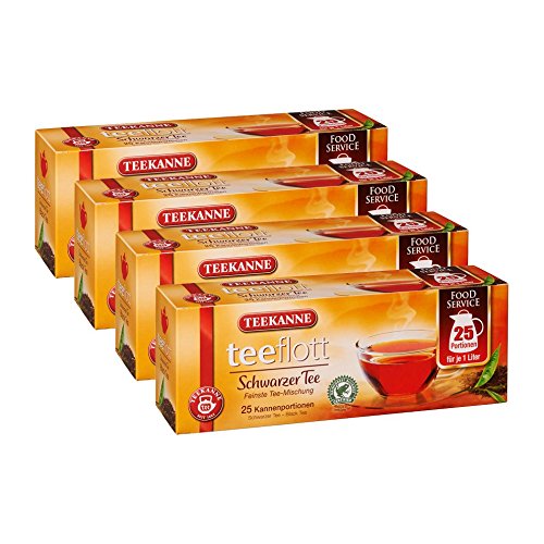 Teekanne teeflott 1 Liter Beutel "Schwarzer Tee" 4er Pack von Teekanne