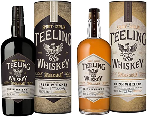 Teeling Single Malt Irish Whiskey mit Geschenkverpackung (1 x 0,7 l) & Single Grain Irish Whiskey mit Geschenkverpackung (1 x 0,7 l) von Teeling