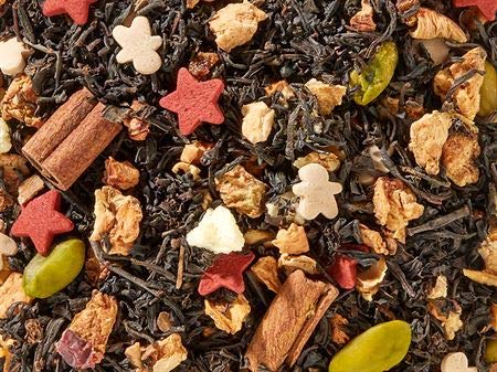 1 kg Schwarzteemischung Magische Weihnachten Birnen-Baklava-Note aromatisiert von Teemando