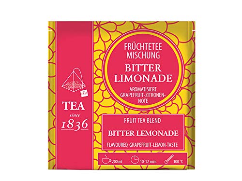 Früchteteemischung Bitterlimonade aromatisiert 50 Pyramidenbeutel im Sachet à 4 g von Teemando