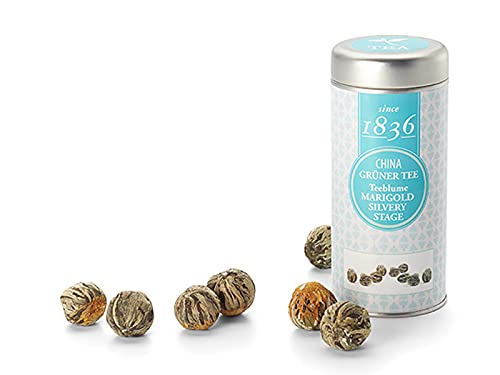Teeblumen, China Green Blooming Tea Marigold Silvery Stage, 10 St. Teeblumen, China Green Blooming Tea Marigold Silvery Stage, 10 St. von Teemando