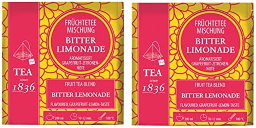 teemando® 2 X Früchteteemischung Bitterlimonade Grapefruit-Zitronen-Note aromatisiert 50 Pyramidenbeutel im Sachet à 4 g = 100 Beutel von Teemando